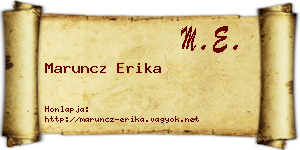 Maruncz Erika névjegykártya